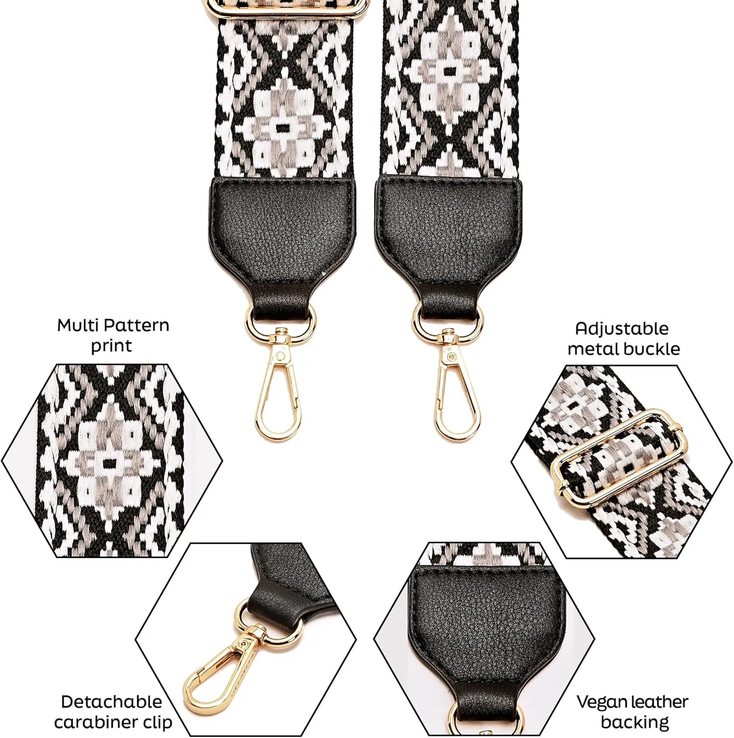 Like Dreams Fashion Purse Straps Replacement Crossbody, Wide Shoulder Adjustable Straps for Handbags, Crossbody Bag Strap