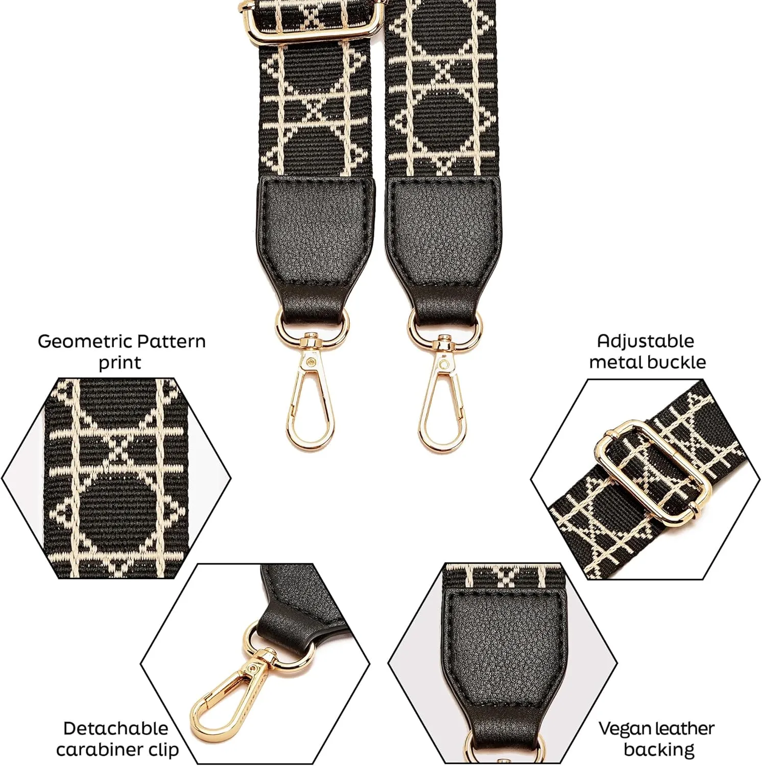 Like Dreams Fashion Purse Straps Replacement Crossbody, Wide Shoulder Adjustable Straps for Handbags, Crossbody Bag Strap