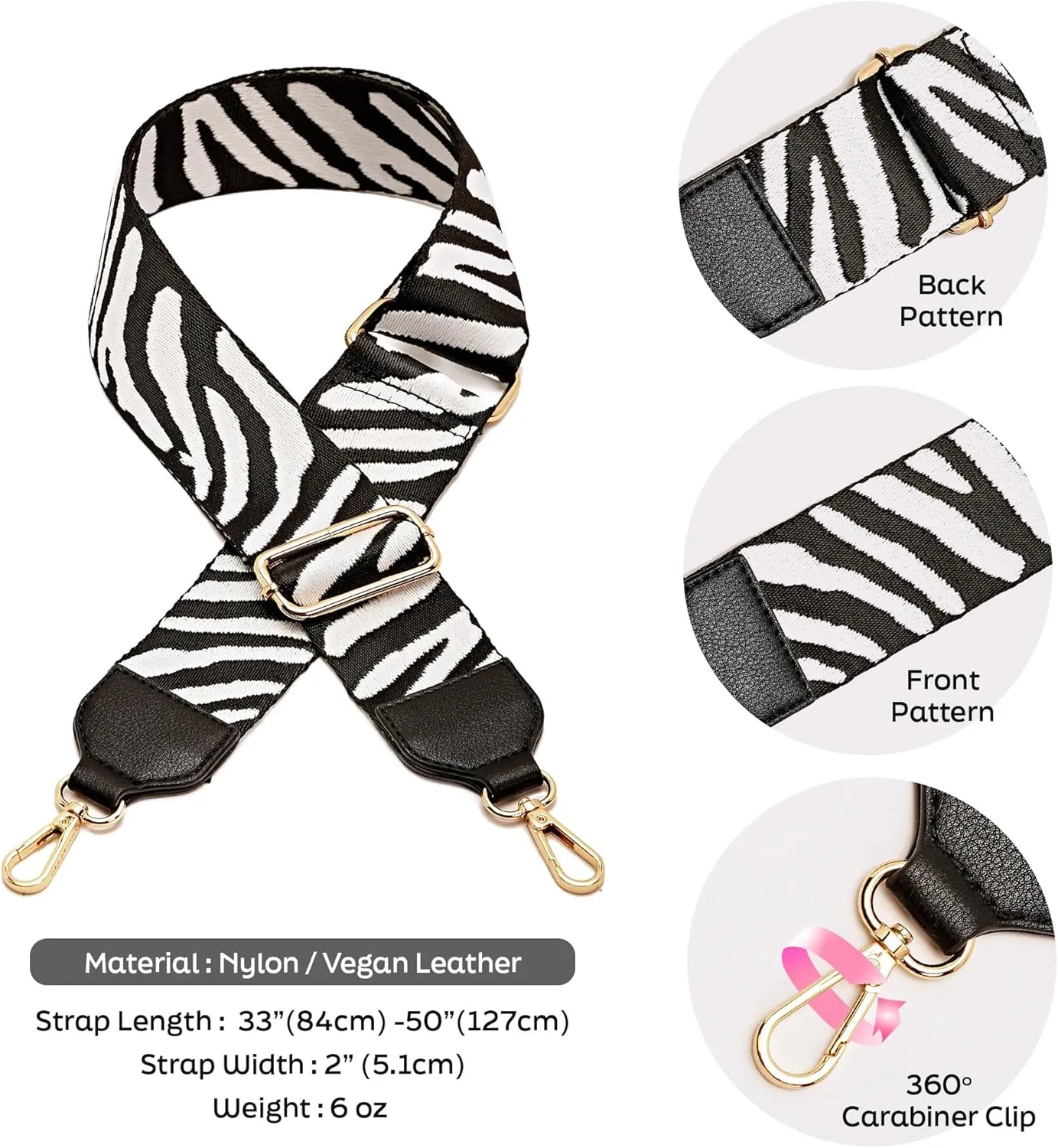 Like Dreams Fashion Purse Straps Replacement Crossbody, Wide Shoulder Adjustable Straps for Handbags, Crossbody Bag Strap