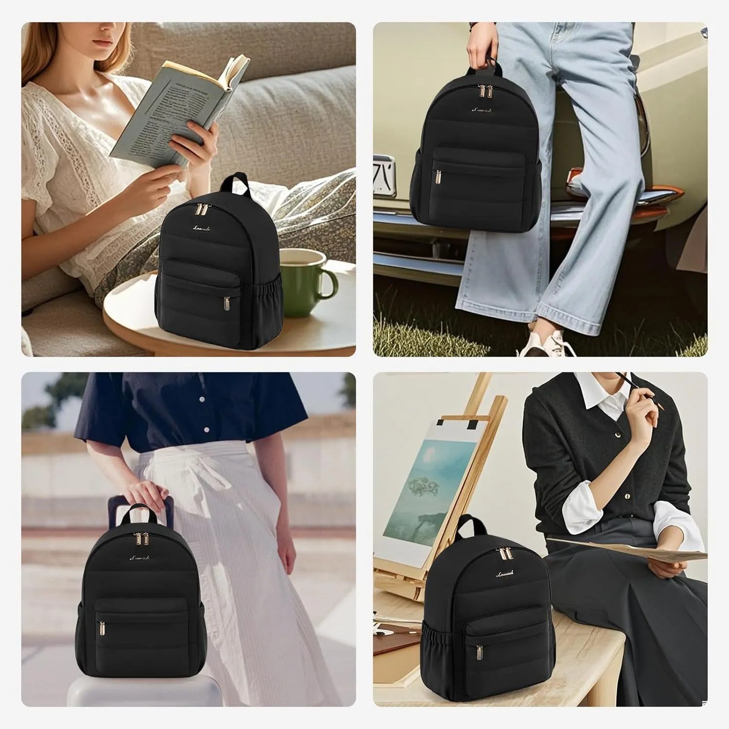 LOVEVOOK Mini Backpack Purse for Women, Small Lightweight Backpack, Casual Daily Daypack Purse for Women, Cute bag with Anti-theft Pocket-Black