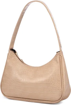 LOVEVOOK Shoulder Bag for Women, Small Purses Croc Pattern Clutch Purse Vegan Leather Little Purse Cute Mini Handbag