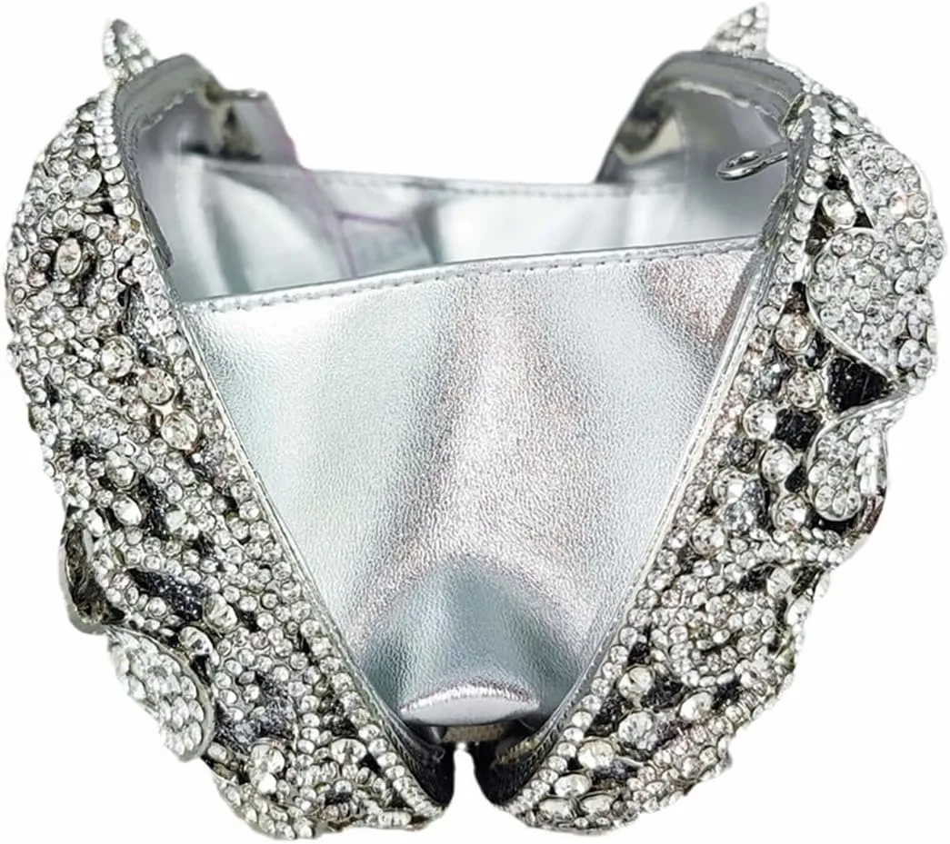 Luxury Crystal Clutch Purse for Women Rhinestone Handbag Formal Party Evening Bag Sparkly Bridal Flower Purse
