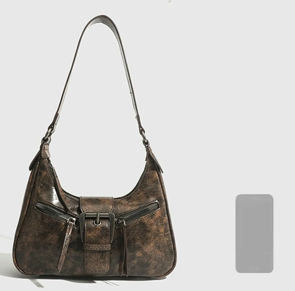 Maillard Vintage Shoulder Bag - Retro Crescent Crossbody Purse for Women, Stylish Underarm
