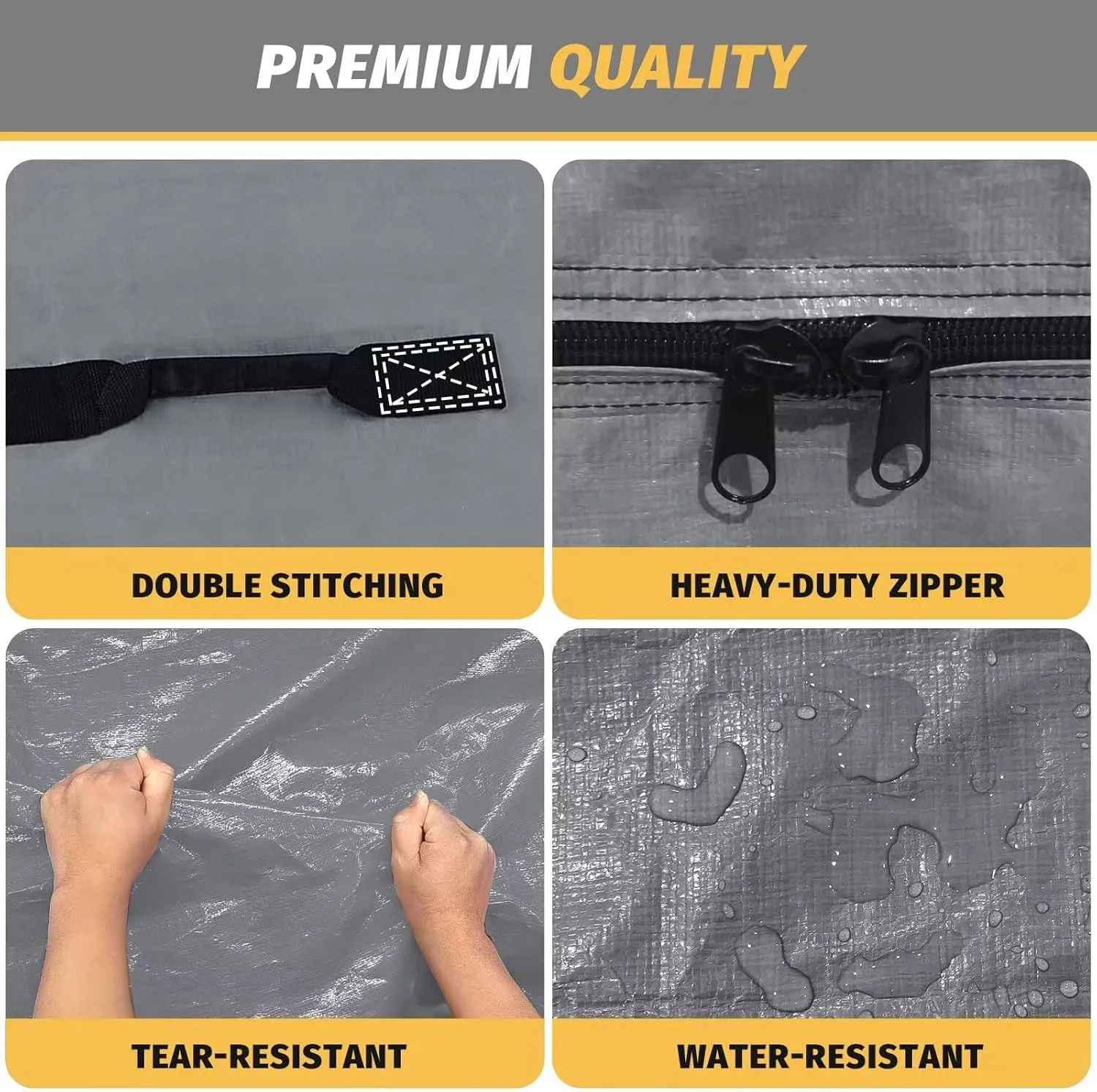 Mattress Bags for Moving and Storage, BETU Full Size Waterproof Mattress Protector Mattress Cover with 8 Heavy Duty Handles and Zipper Extra Thick Moving Supplies for Bed Reusable (77x57x13.5" Grey)