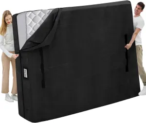 Mattress Bags for Moving and Storage, BETU Queen Mattress Protector Waterproof Mattress Cover with 8 Heavy Duty Handles and Zipper Extra Thick Moving Supplies for Bed (2 Pack:82x62x13.5 Black)