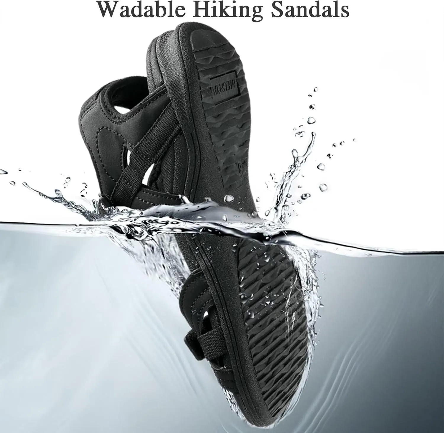 MEGNYA Womens Lightweight Cushion Sandals for Walking, Summer Outside Hiking Sandals with Adjustable Hook and Loop Straps