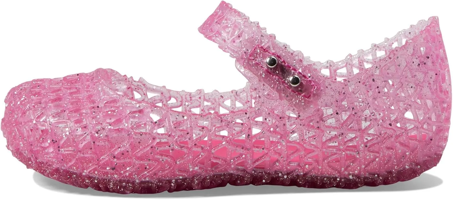 Melissa Mini Campana Papel Flats for Babies, Toddlers - Comfortable & Cute Close-Toe Jelly Flat Shoes with Mary-Jane Strap & Interwoven Cut-Out Design