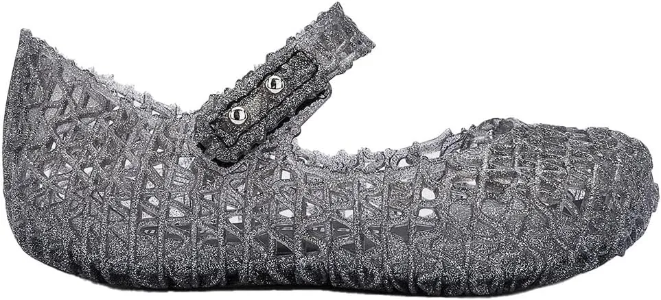 Melissa Mini Campana Papel Flats for Babies, Toddlers - Comfortable & Cute Close-Toe Jelly Flat Shoes with Mary-Jane Strap & Interwoven Cut-Out Design