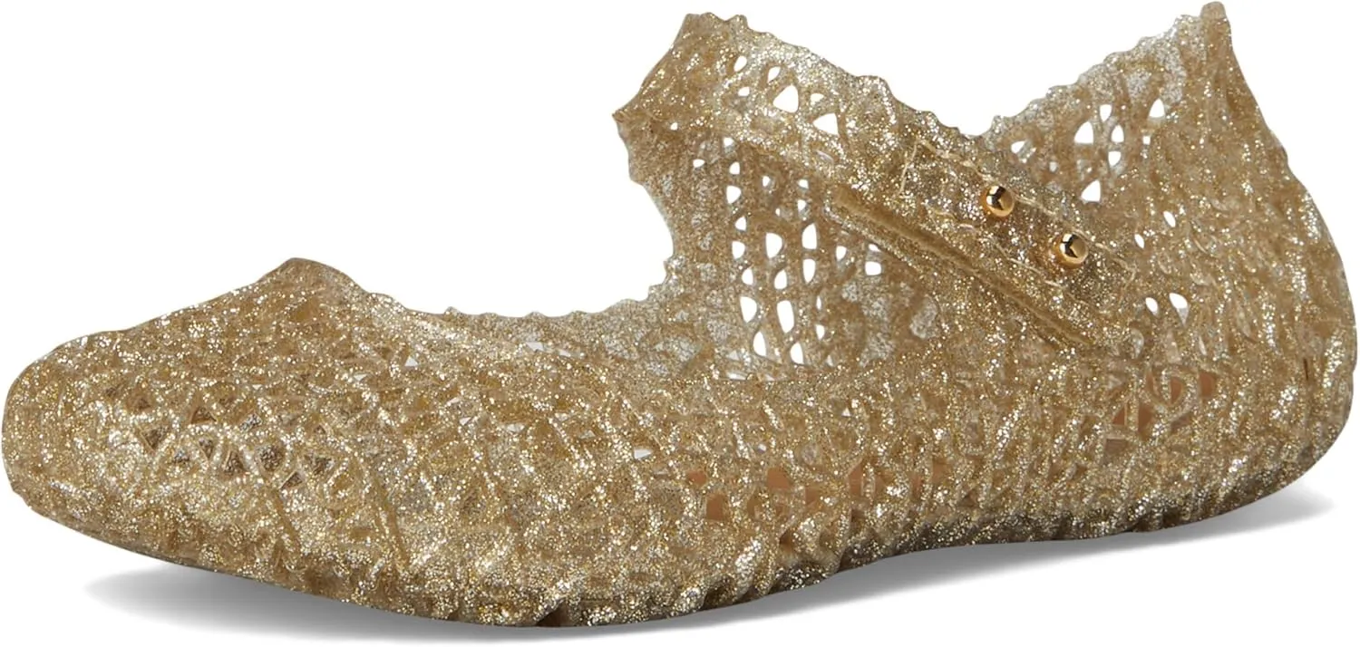 Melissa Mini Campana Papel Flats for Babies, Toddlers - Comfortable & Cute Close-Toe Jelly Flat Shoes with Mary-Jane Strap & Interwoven Cut-Out Design