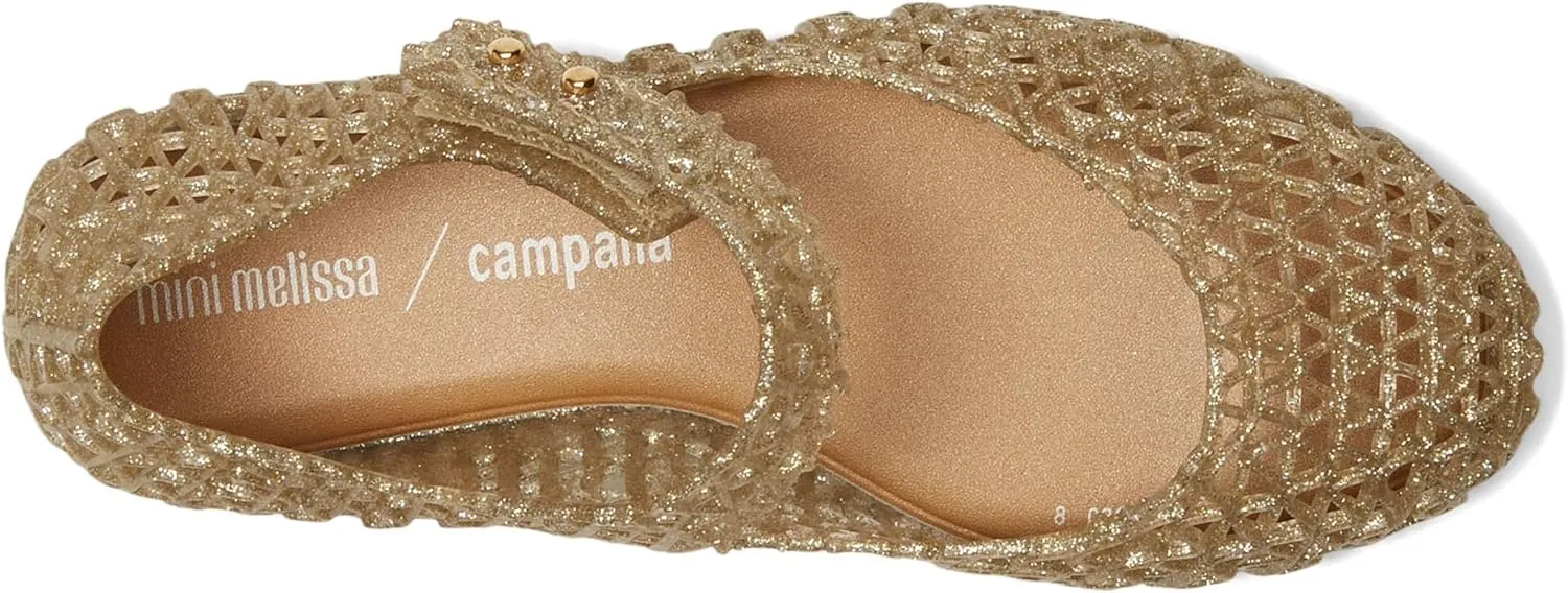 Melissa Mini Campana Papel Flats for Babies, Toddlers - Comfortable & Cute Close-Toe Jelly Flat Shoes with Mary-Jane Strap & Interwoven Cut-Out Design