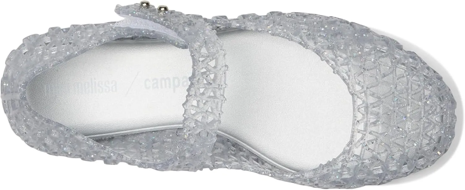 Melissa Mini Campana Papel Flats for Babies, Toddlers - Comfortable & Cute Close-Toe Jelly Flat Shoes with Mary-Jane Strap & Interwoven Cut-Out Design
