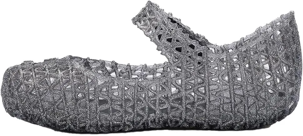 Melissa Mini Campana Papel Flats for Babies, Toddlers - Comfortable & Cute Close-Toe Jelly Flat Shoes with Mary-Jane Strap & Interwoven Cut-Out Design