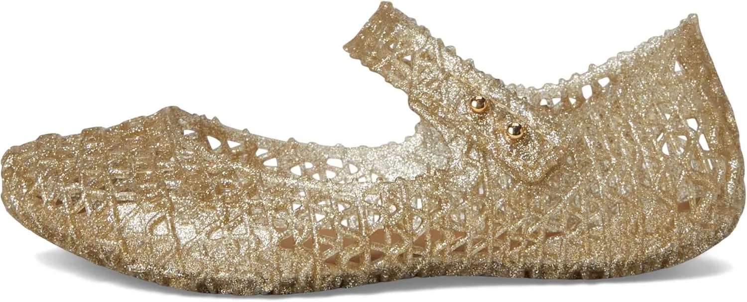Melissa Mini Campana Papel Flats for Babies, Toddlers - Comfortable & Cute Close-Toe Jelly Flat Shoes with Mary-Jane Strap & Interwoven Cut-Out Design