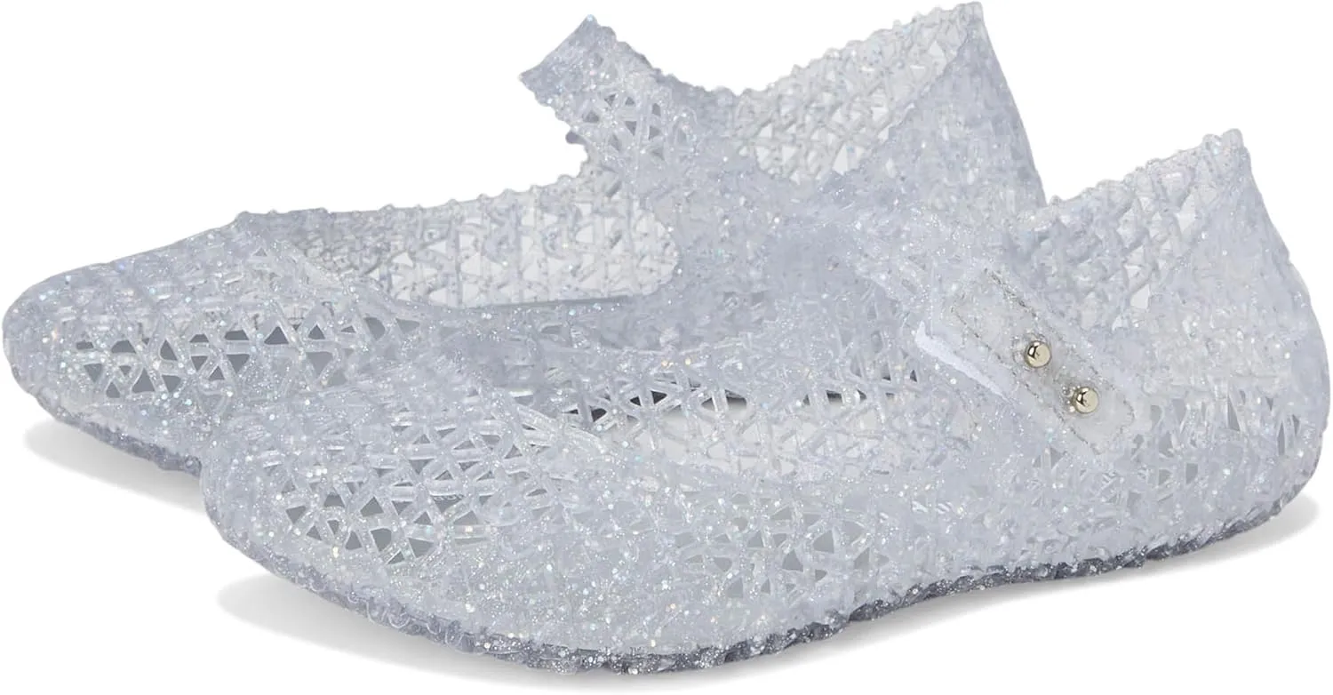 Melissa Mini Campana Papel Flats for Babies, Toddlers - Comfortable & Cute Close-Toe Jelly Flat Shoes with Mary-Jane Strap & Interwoven Cut-Out Design