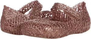 Melissa Mini Campana Papel Flats for Babies, Toddlers - Comfortable & Cute Close-Toe Jelly Flat Shoes with Mary-Jane Strap & Interwoven Cut-Out Design