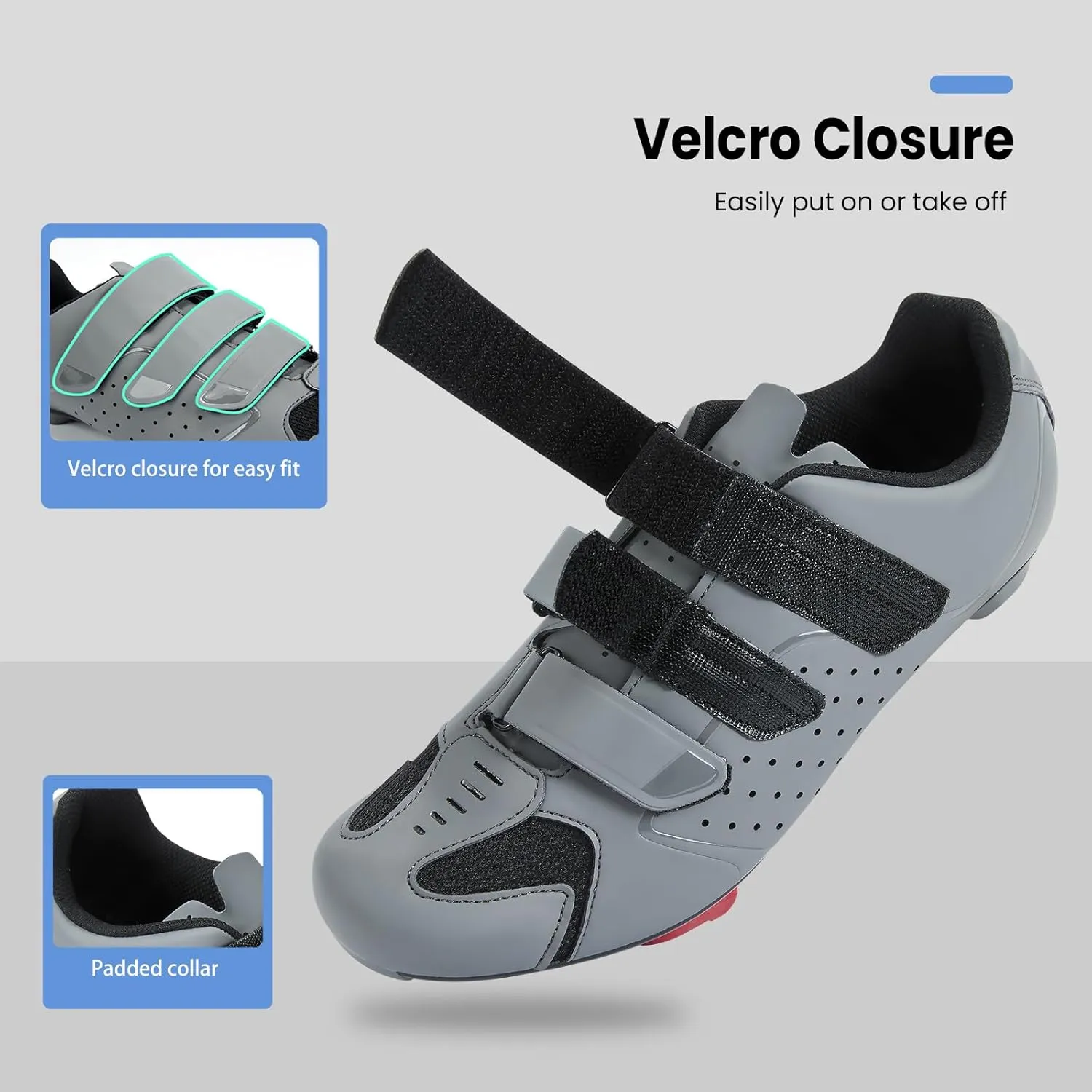 Mens Cycling Shoes for Peloton Size 7 to 15 - Compatible with 2 Bolt SPD Clips Indoor Cycling Spin Shoes with 3 Bolt Look Delta - for Outdoor Road Bike Riding