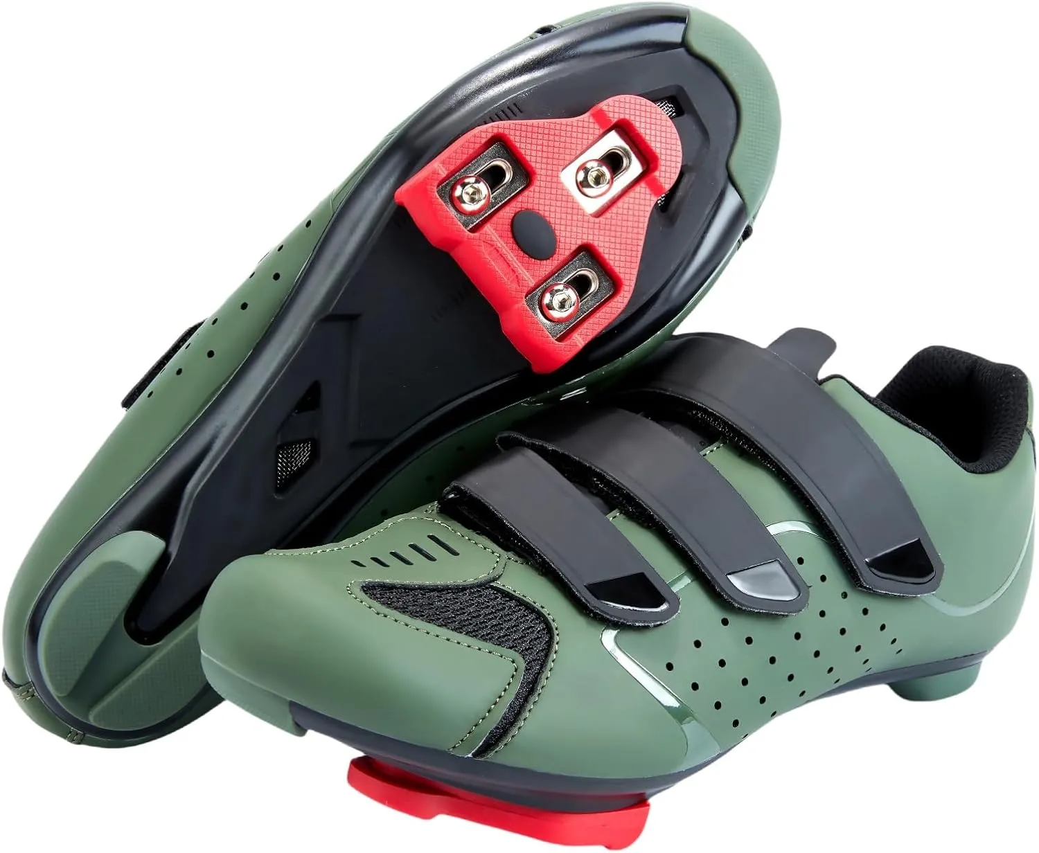 Mens Cycling Shoes for Peloton Size 7 to 15 - Compatible with 2 Bolt SPD Clips Indoor Cycling Spin Shoes with 3 Bolt Look Delta - for Outdoor Road Bike Riding