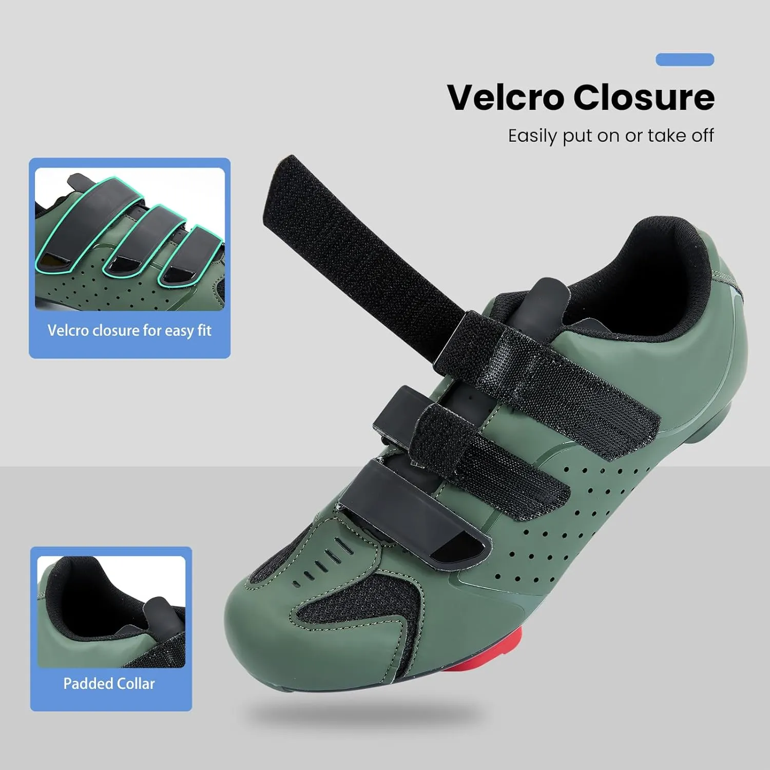Mens Cycling Shoes for Peloton Size 7 to 15 - Compatible with 2 Bolt SPD Clips Indoor Cycling Spin Shoes with 3 Bolt Look Delta - for Outdoor Road Bike Riding