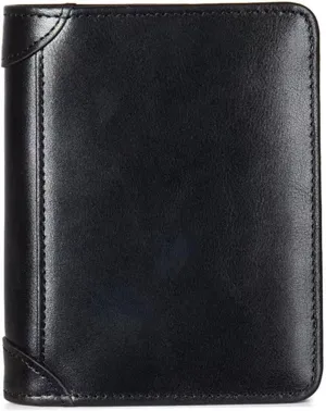 Men's Wallets, Mens RFID Blocking Trifold Wallet Soft Genuine Leather Purse | Secure and Durable Extra Capacity Billfold with 11 Credit Cards (Vintage Black)