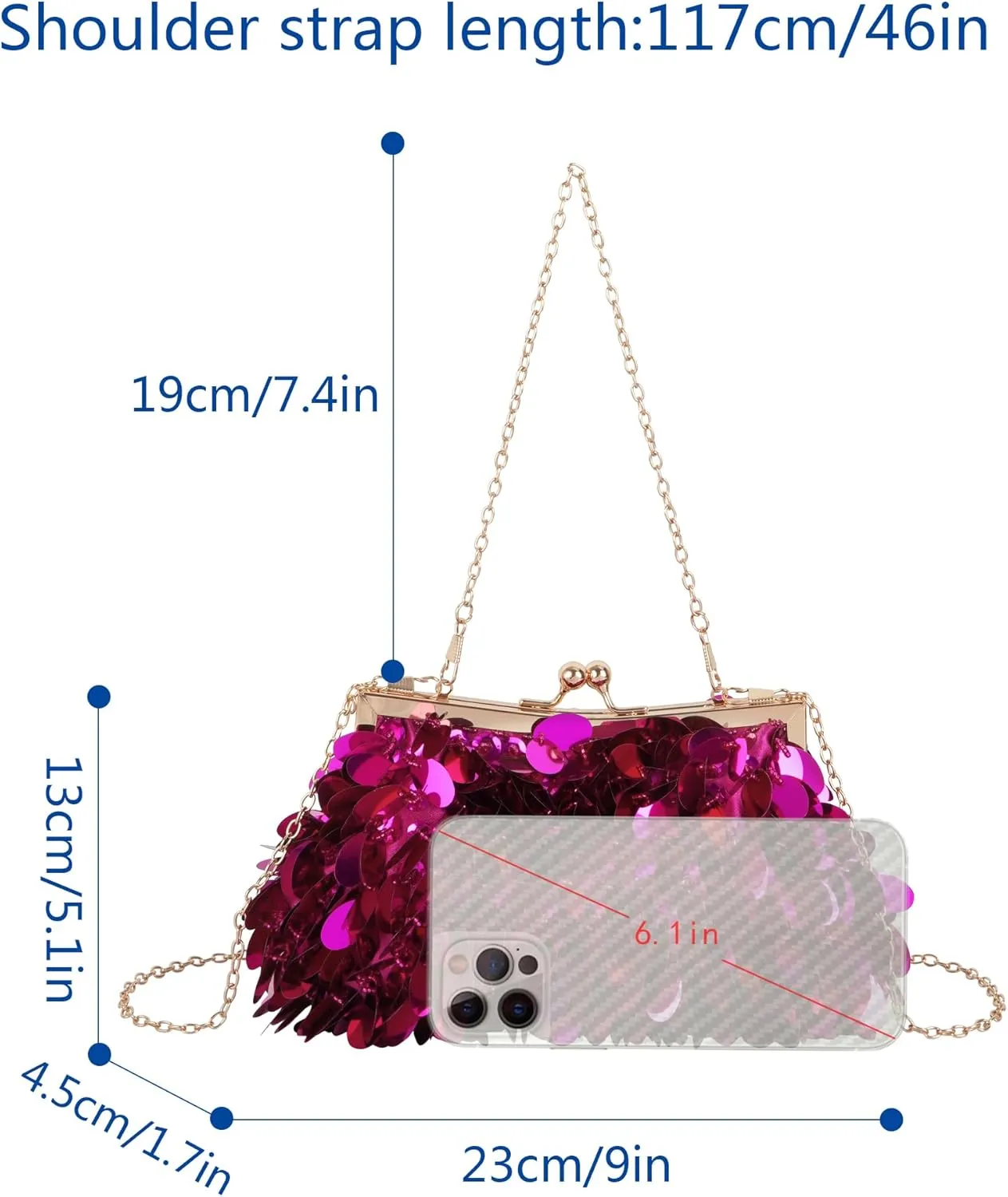 Mermaid Sequins Clutch Sparkling Glitter Evening Crossbody Shell Bag Banquet Handbag Party Prom Wedding Purse
