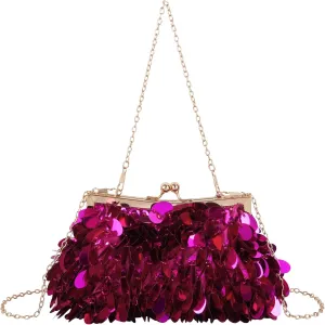 Mermaid Sequins Clutch Sparkling Glitter Evening Crossbody Shell Bag Banquet Handbag Party Prom Wedding Purse