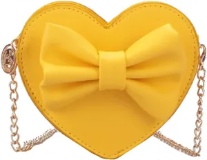 Mily Mini Heart Shape Crossbody Handbag Coin Change Purse for Toddlers Little Girls