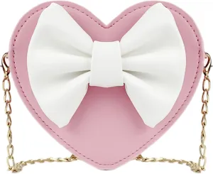 Mily Mini Heart Shape Crossbody Handbag Coin Change Purse for Toddlers Little Girls