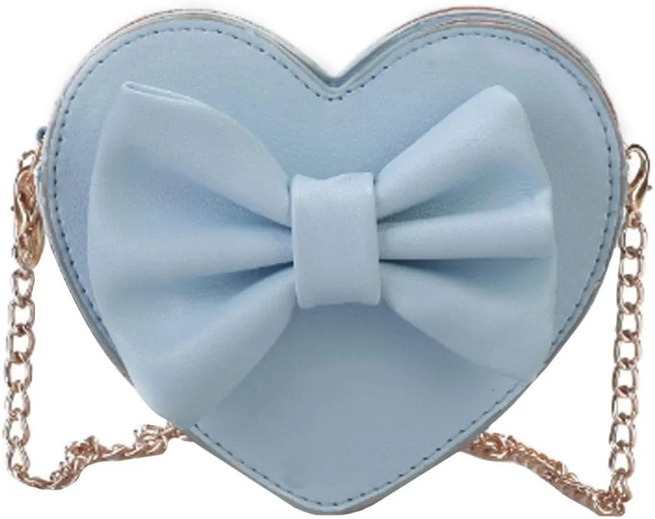 Mily Mini Heart Shape Crossbody Handbag Coin Change Purse for Toddlers Little Girls