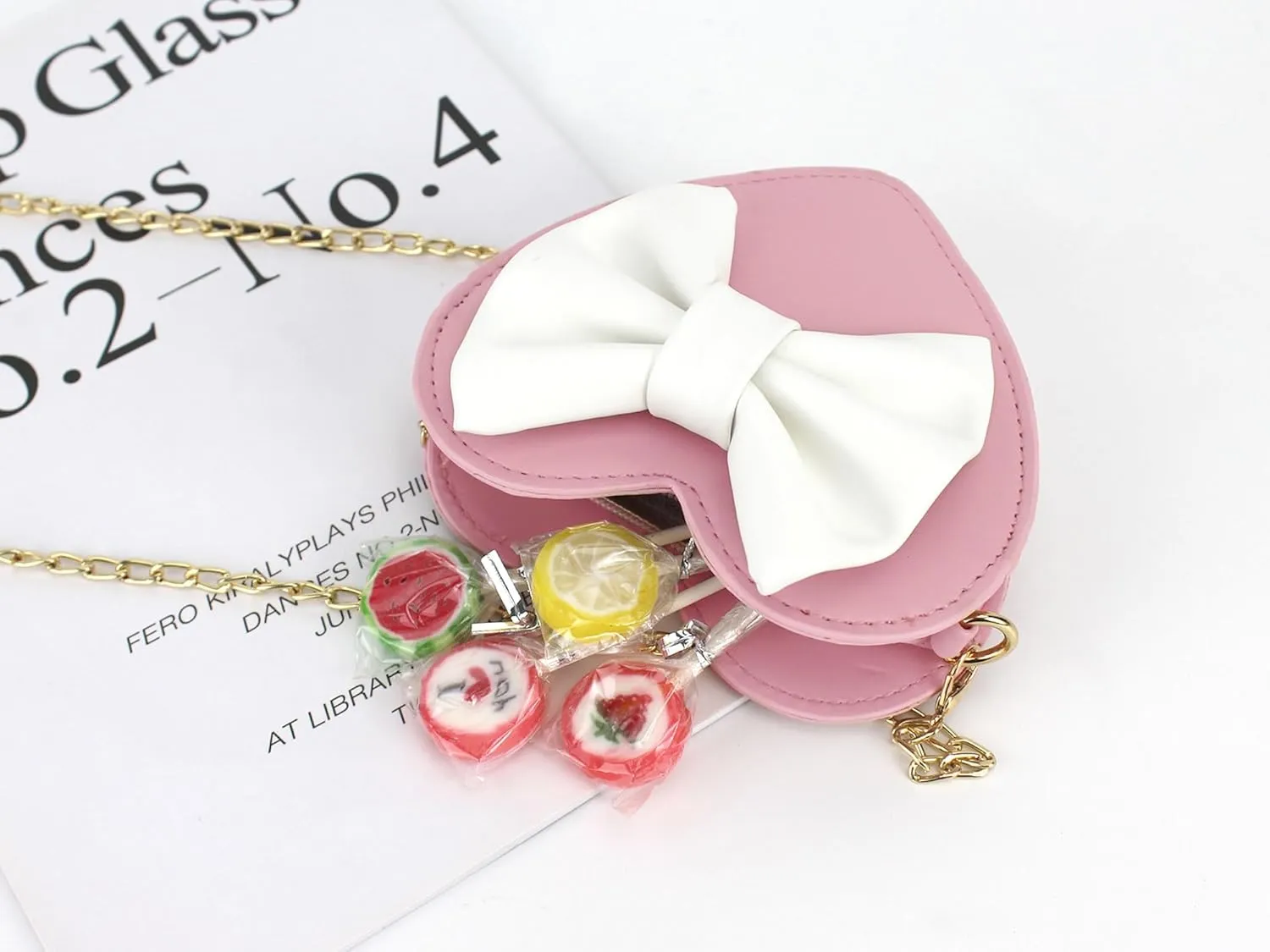 Mily Mini Heart Shape Crossbody Handbag Coin Change Purse for Toddlers Little Girls