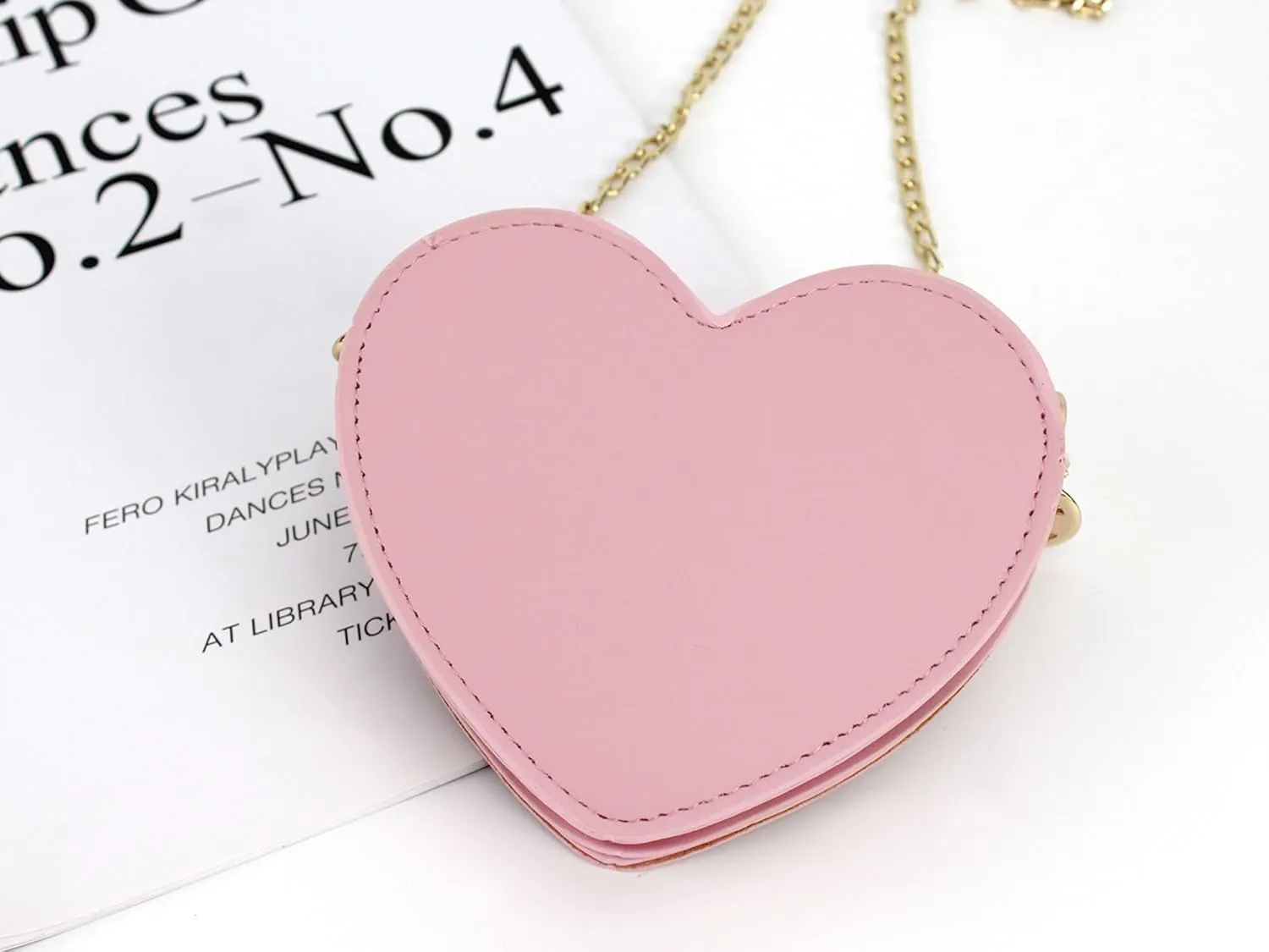 Mily Mini Heart Shape Crossbody Handbag Coin Change Purse for Toddlers Little Girls