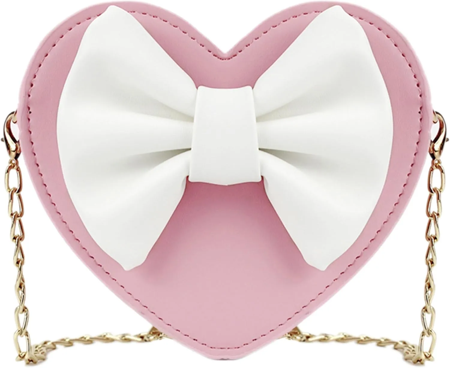 Mily Mini Heart Shape Crossbody Handbag Coin Change Purse for Toddlers Little Girls