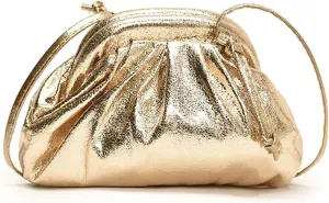 Mini Clutch Purse Bag Small PU Leather Dumpling Crossbody Evening Handbag Sparkly Ruched Cloud Pouch Wallet