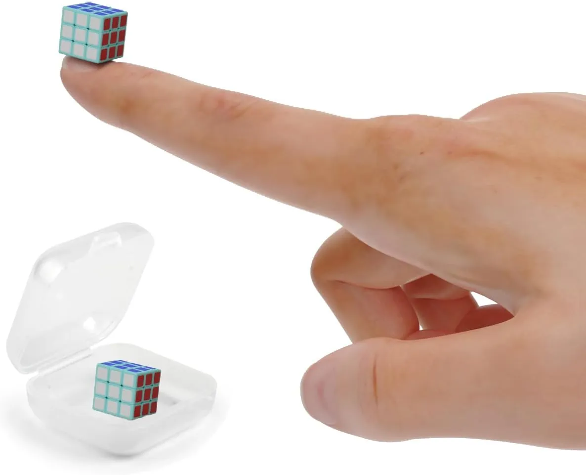Mini Cube 3x3 - Cube Lab 1x1x1cm Tiny Cube, Smooth Magic Smallest Cube Gift for Kids and Adults(Blue)