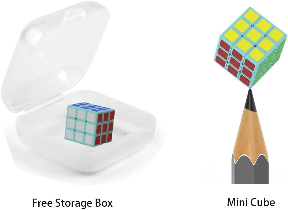 Mini Cube 3x3 - Cube Lab 1x1x1cm Tiny Cube, Smooth Magic Smallest Cube Gift for Kids and Adults(Blue)