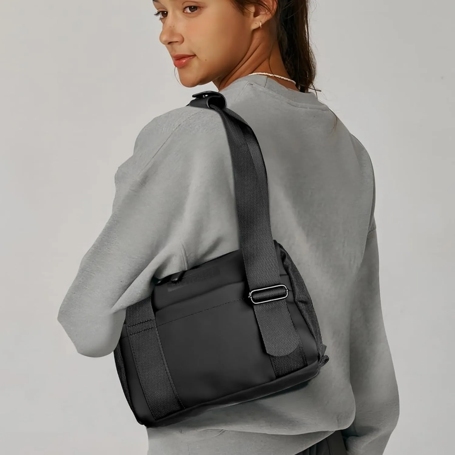 Mini Gym Bag for Women: handbag or shoulder bag with Adjustable Straps - With Cute Bow - Yoga Work Workouts