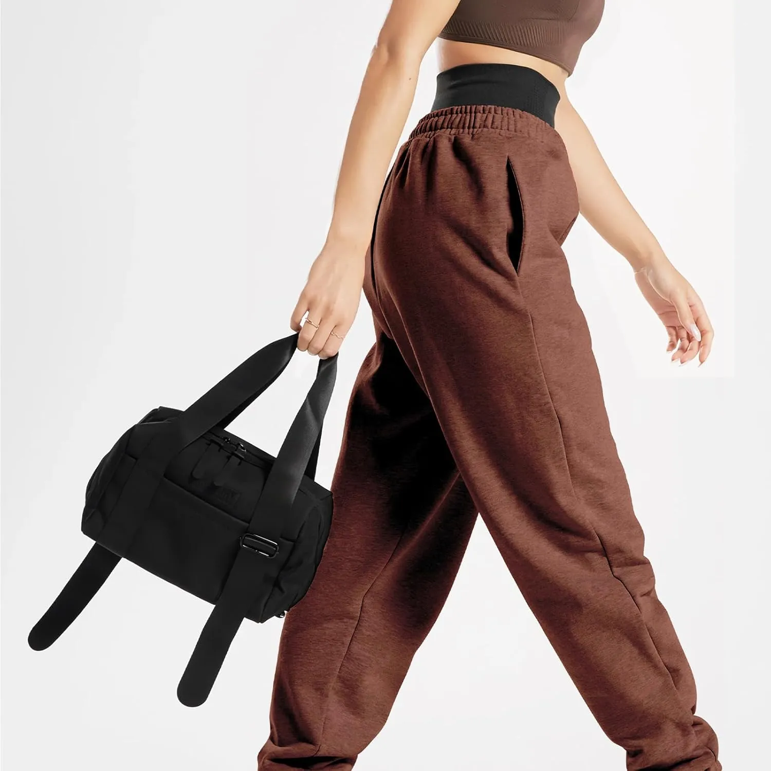 Mini Gym Bag for Women: handbag or shoulder bag with Adjustable Straps - With Cute Bow - Yoga Work Workouts
