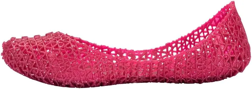 mini melissa Campana Papel Flats for Kids - Comfortable & Cute Closed-Toe Jelly Flat Shoes with Interwoven Cut-Out Design for Girls
