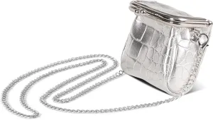 Mini Purse,Chain Gothic Tiny Bag, Micro Coin Wallet for Women,Kiss Lock Leather Crossbody Bag