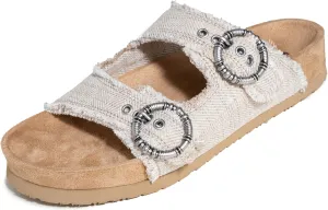 Minnetonka Georgine – Women’s Two Strap Sandals with Two Buckle Adjustable Straps, Metal Accents, and Microfiber Lining