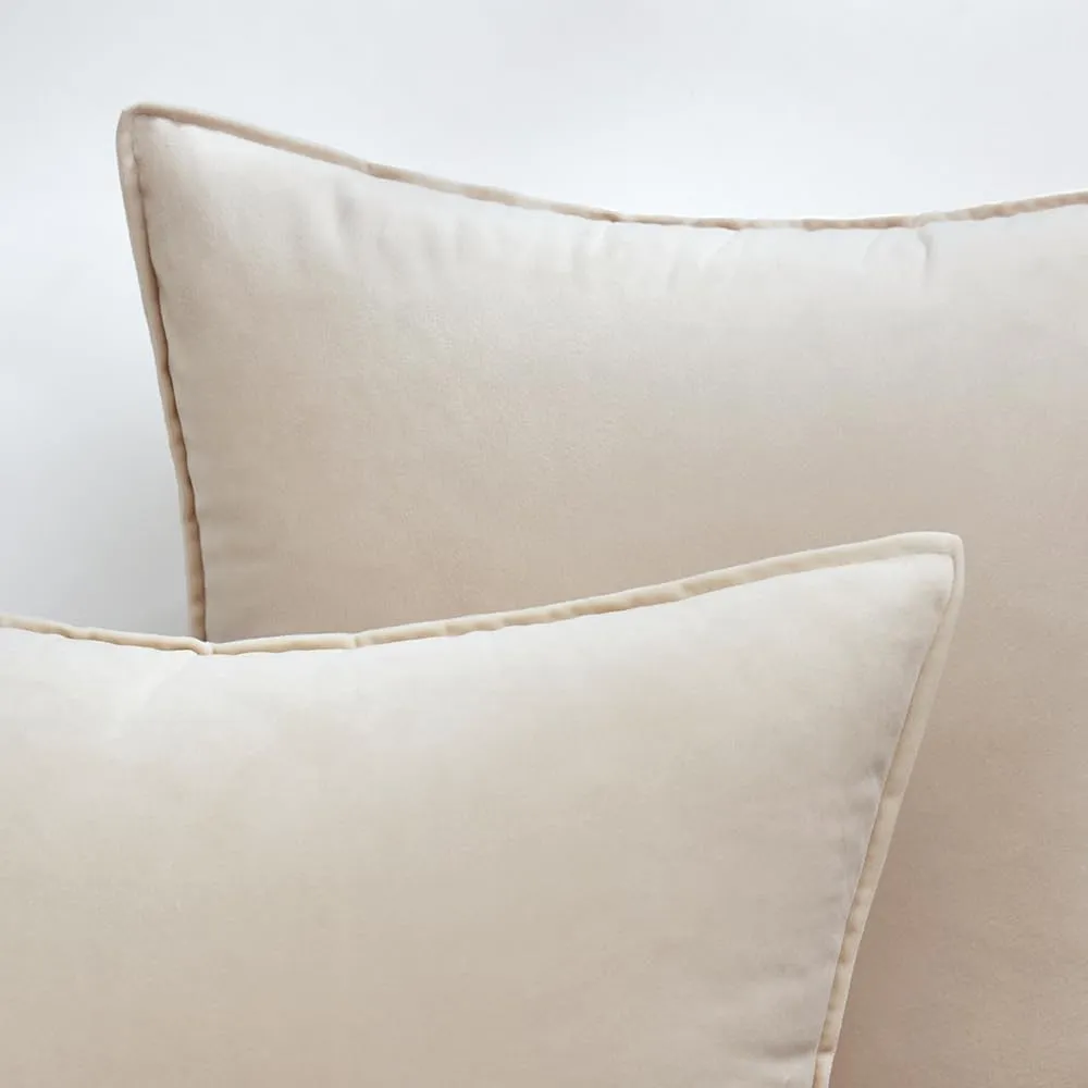 MIULEE Pack of 2 Decorative Velvet Throw Pillow Cover Soft Pillowcase Solid Square Cushion Case for Sofa Bedroom Car 20x20 Inch 50x50 Cm Cream White