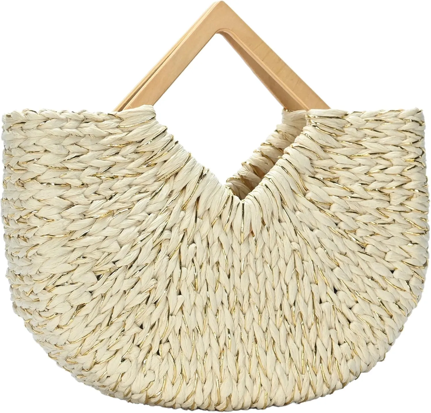 Miztique Women's Aria Tote, Tote Bag for Women, Purses and Handbags, Winged Straw Tote Bag with Triangle Handle
