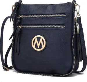 MKF Collection Crossbody Bag for Women – PU Leather Messenger Bag Purse – Designer Handbag Shoulder Strap Purse By Mia K