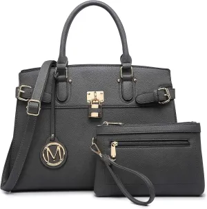 MKP Women Fashion Satchel Handbags and Purses Ladies Top Handle Tote Work Shoulder Bags with Matching Wristlet Wallet