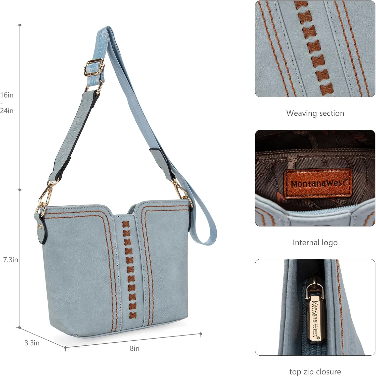 Montana West MINI Crossbody Bags for Women Cross Body Purses Shoulder Handbags with Wide Guitar Strap