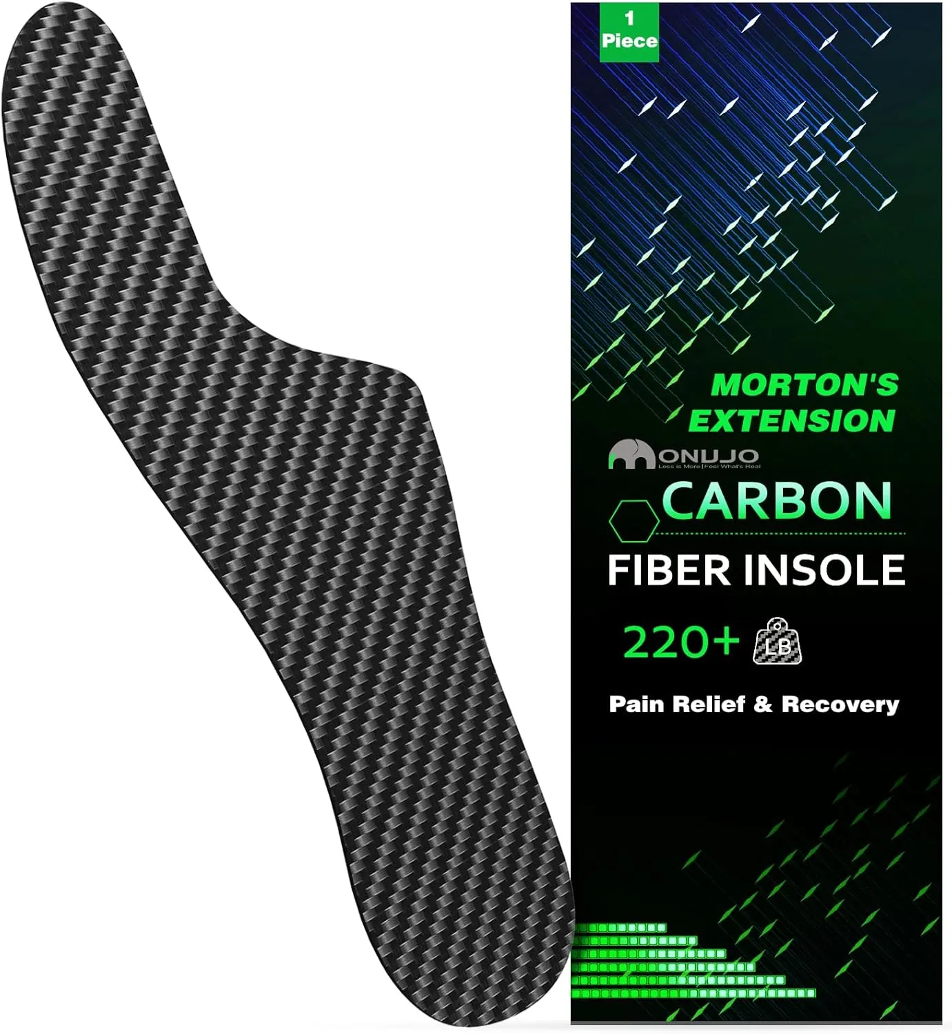 Morton's Extension Orthotic, Carbon Fiber Insole (1 Piece), Rigid Foot Support Insert for Morton's Toe, Foot Fractures, Turf Toe, Hallux Rigidus, and Arthritis, 295(W 13.5-14,M 12.5-13)