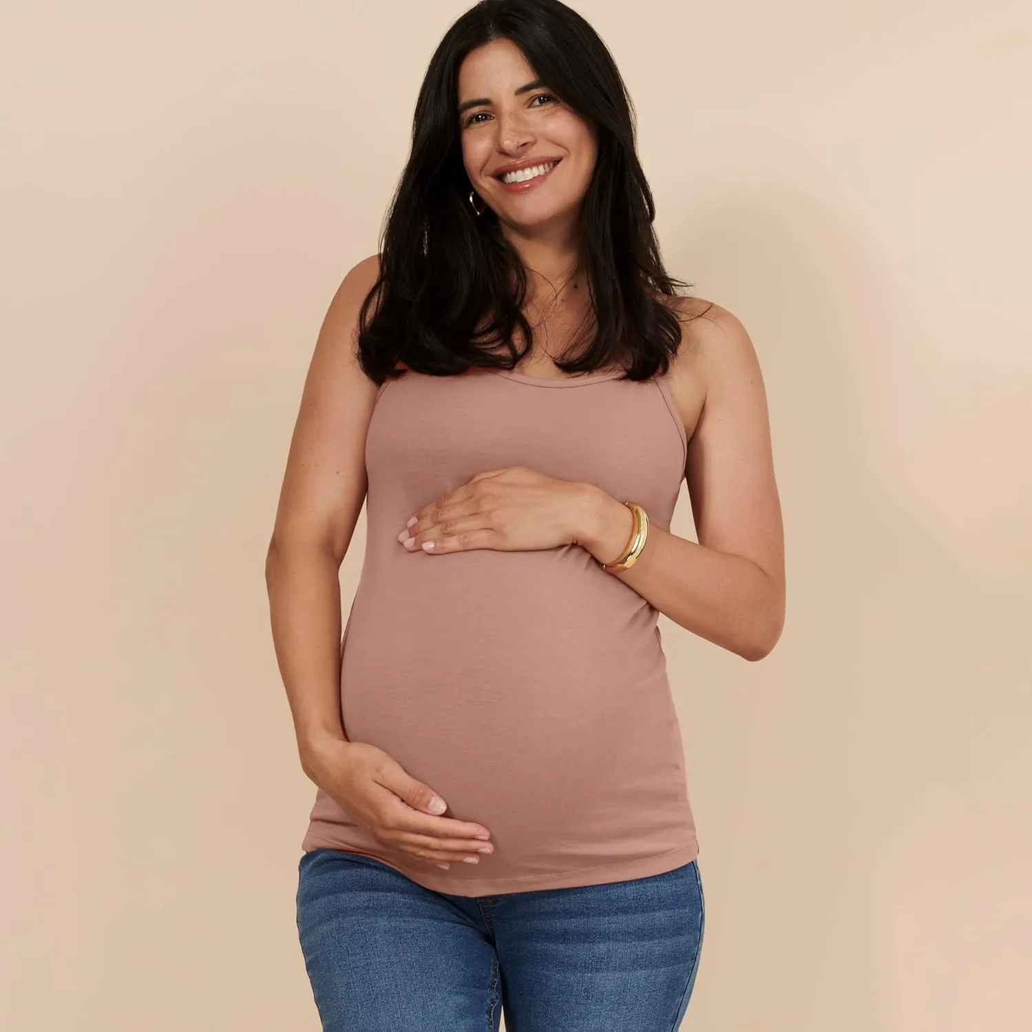 Motherhood Maternity Women's Clip Down Nursing Tank Top Cami with Adjustable Straps for Breastfeeding