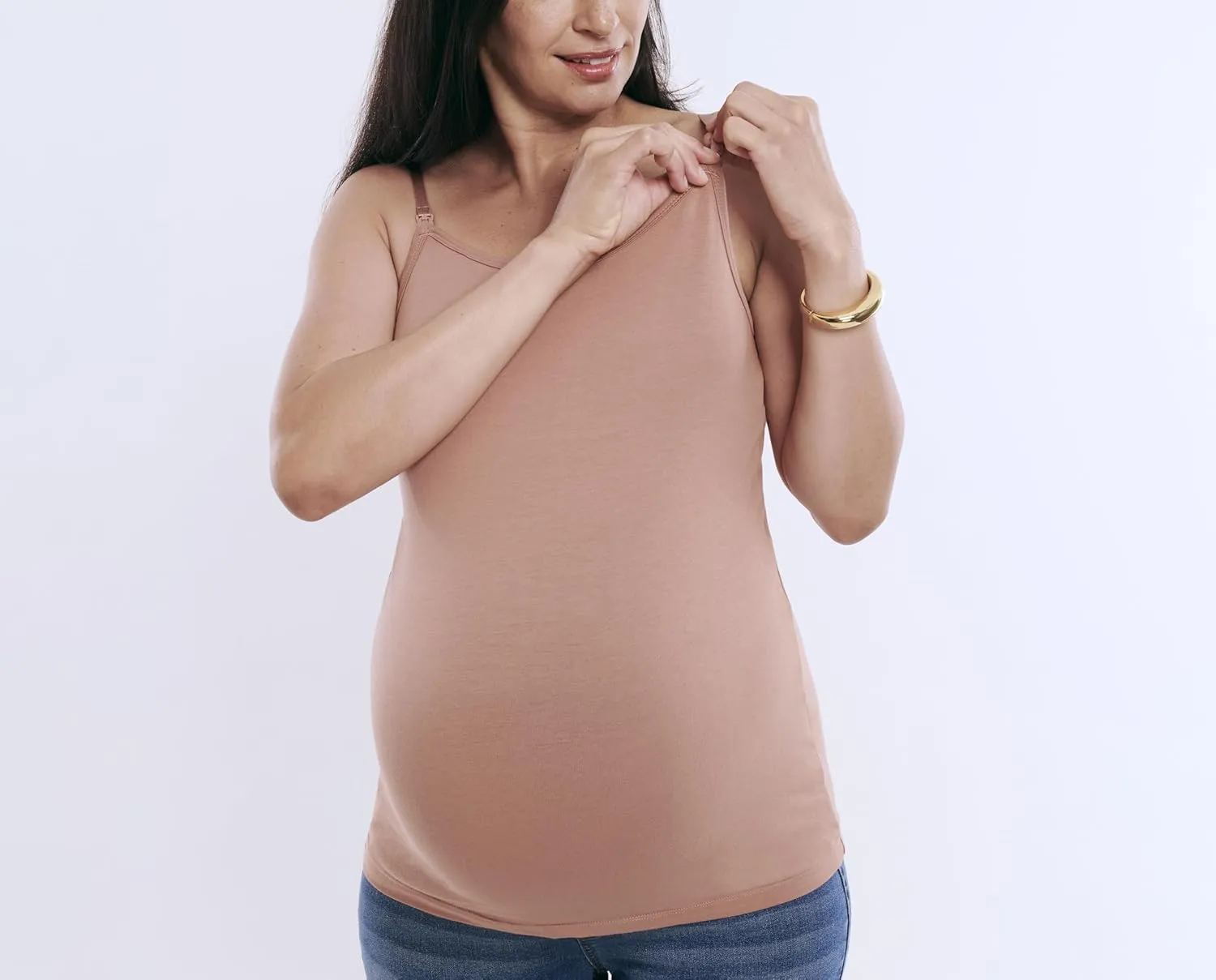 Motherhood Maternity Women's Clip Down Nursing Tank Top Cami with Adjustable Straps for Breastfeeding