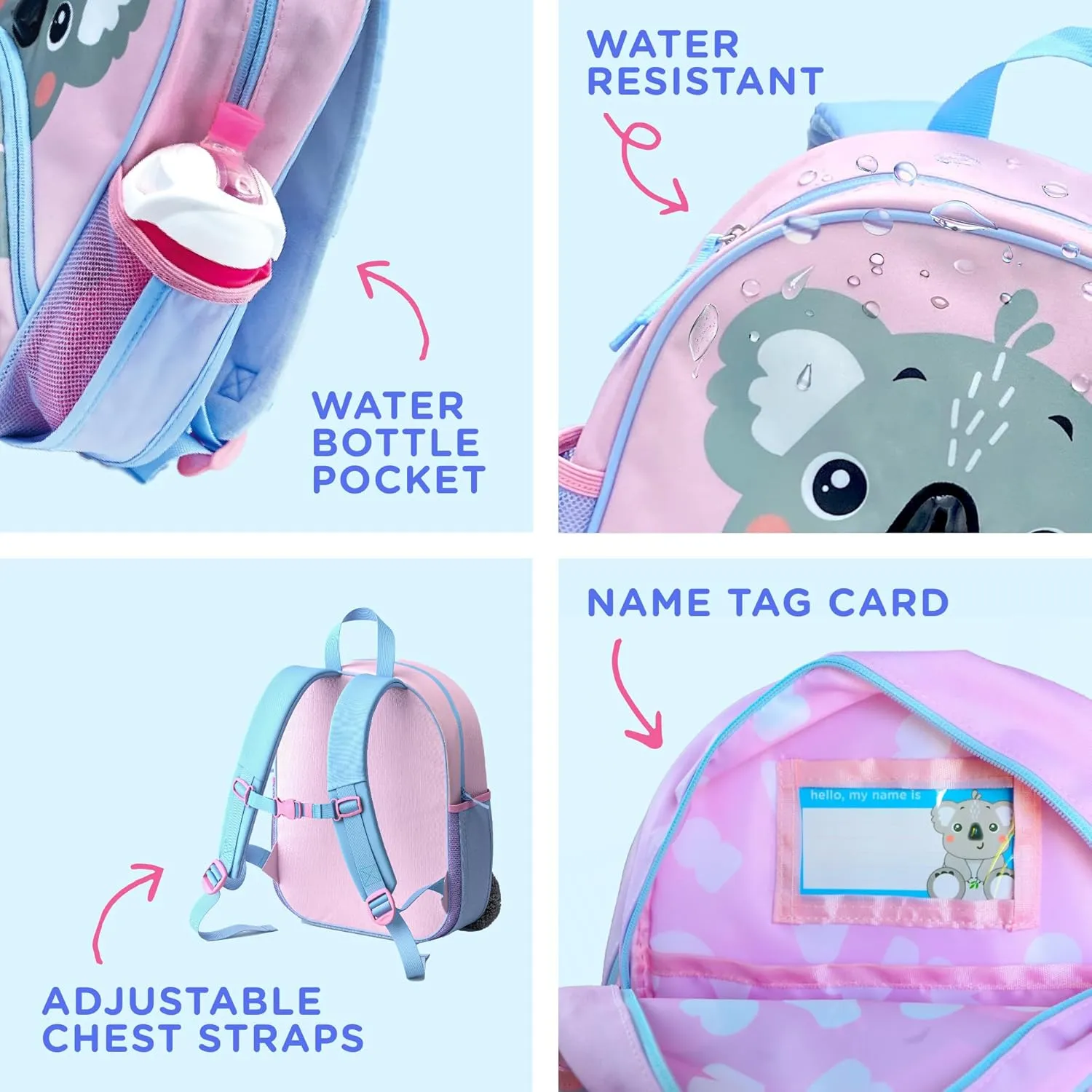 Move2Play, Koala Kids Backpack | Kid Size | Back to School | Elementary, Kindergarten Book Bag | Designed for Boys & Girls Ages 4  Year Olds | Travel Ready
