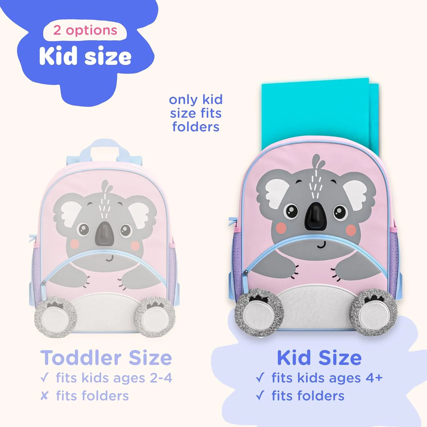 Move2Play, Koala Kids Backpack | Kid Size | Back to School | Elementary, Kindergarten Book Bag | Designed for Boys & Girls Ages 4  Year Olds | Travel Ready