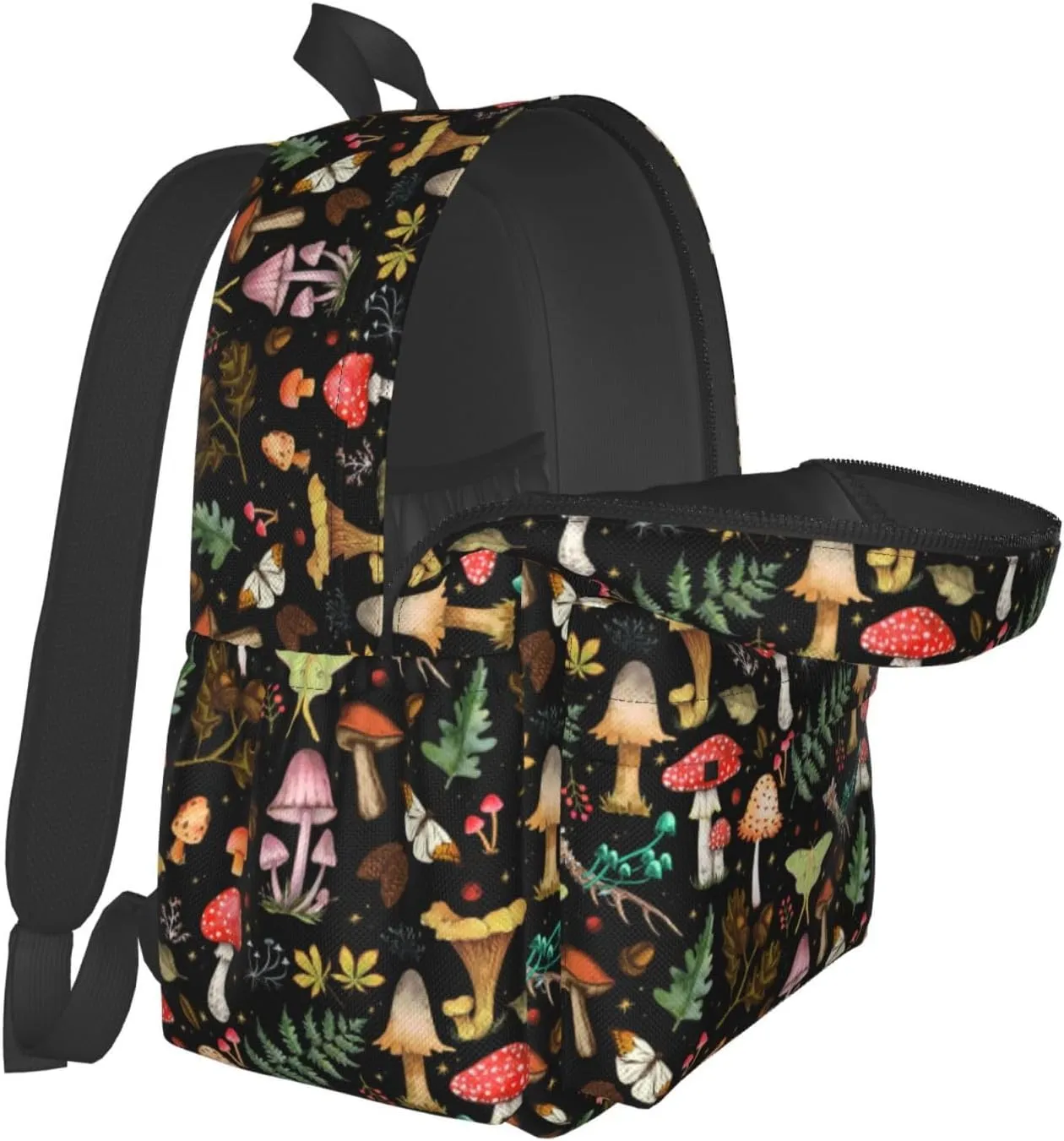 Mushrooms Waterproof Backpack Adjustable Shoulder Straps Bag Large Capacity Casual Daypack Bookbag For Travel Work